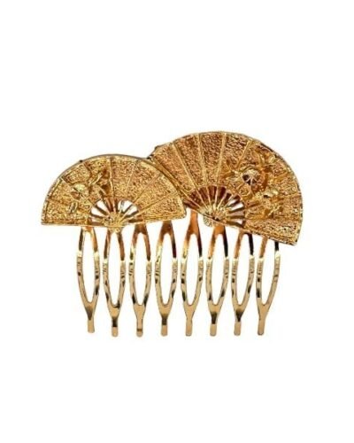 Peine doble abanico tono bronce