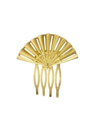 Peine abanico pliegue dorado