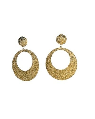 Pendientes aro rugoso dorado