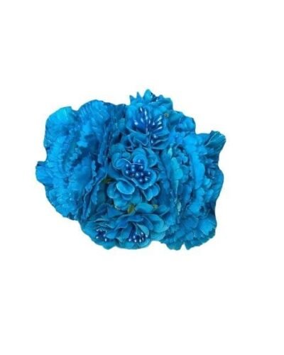 Ramillete de claveles y amapolas azul añil