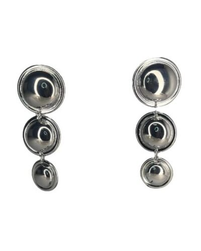 Pendientes triple perla plateada