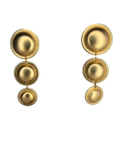 Pendientes triple perla dorada