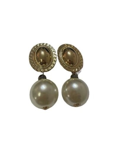 Pendientes vintage con perla blanca