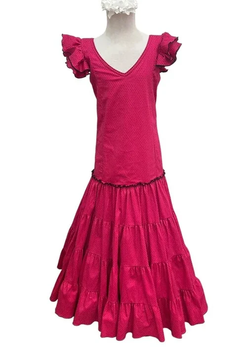 LBF Traje de flamenca Córdoba flocado. Talla 8