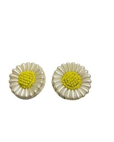 Pendientes margaritas perlas