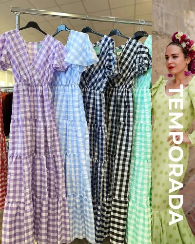 LBF Traje de flamenca bata Vichy canastera. Talla única