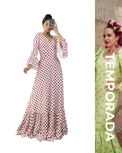 LBF Traje de flamenca bata lunar canastera. Tallas xs a xxl