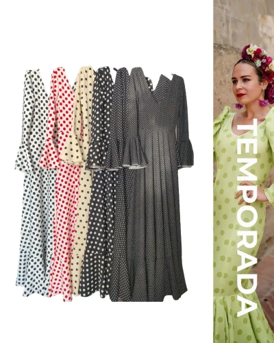 LBF Traje de flamenca bata lunares. Tallas xs a xxl