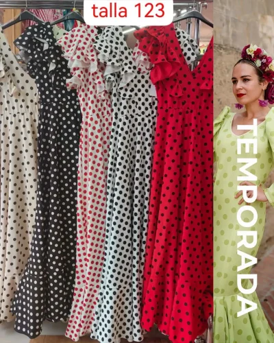 LBF Traje de flamenca bata lunar volante sisa. Talla XS a XXL