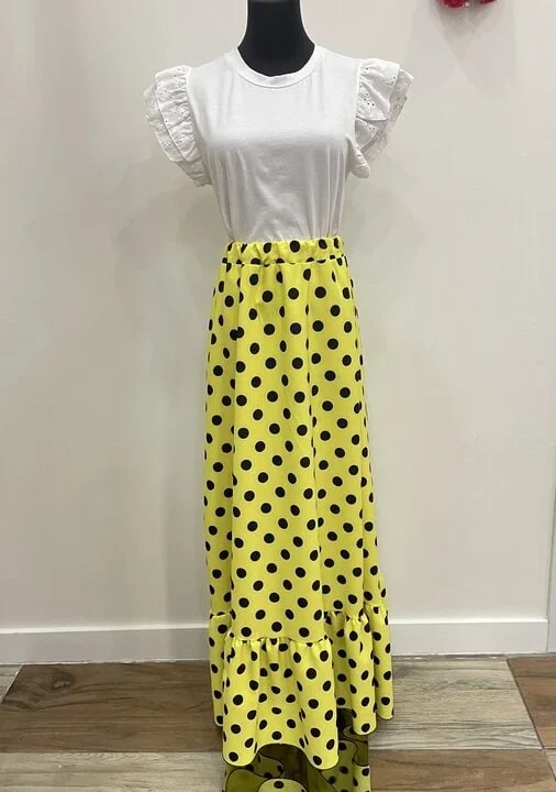 LBF Falda flamenca goma cintura. Talla única