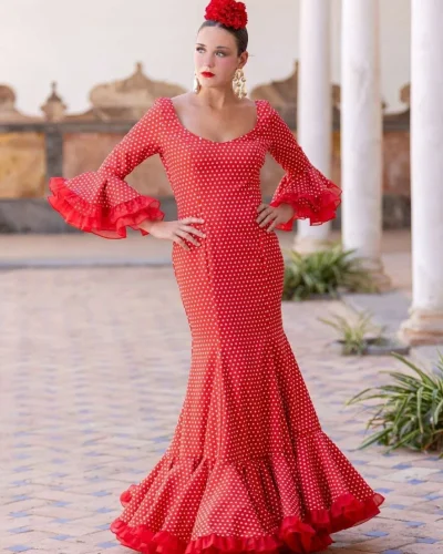LBF Traje de flamenca Peonía strech. Talla 48 a 56 varios colores