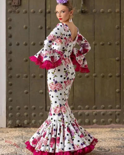 LBF Traje de flamenca Clavelina. Talla 34 A 46