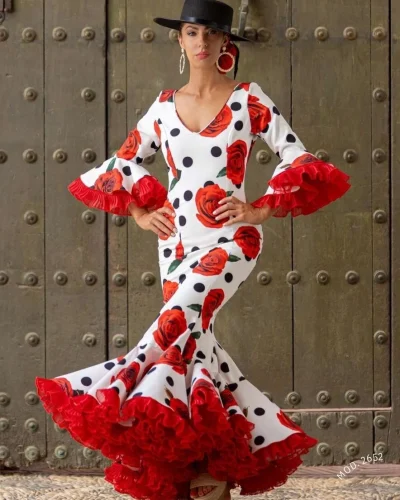 LBF Traje de flamenca Clavelina. Talla 34 A 46