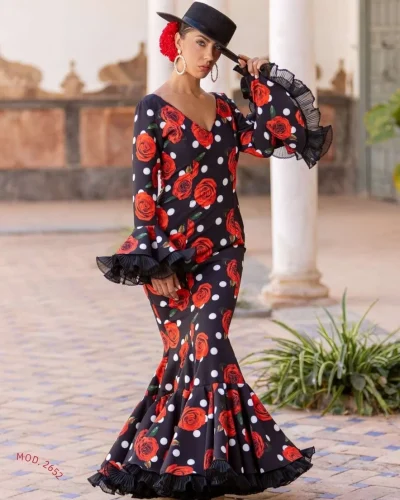 LBF Traje de flamenca Clavelina. Talla 34 A 46