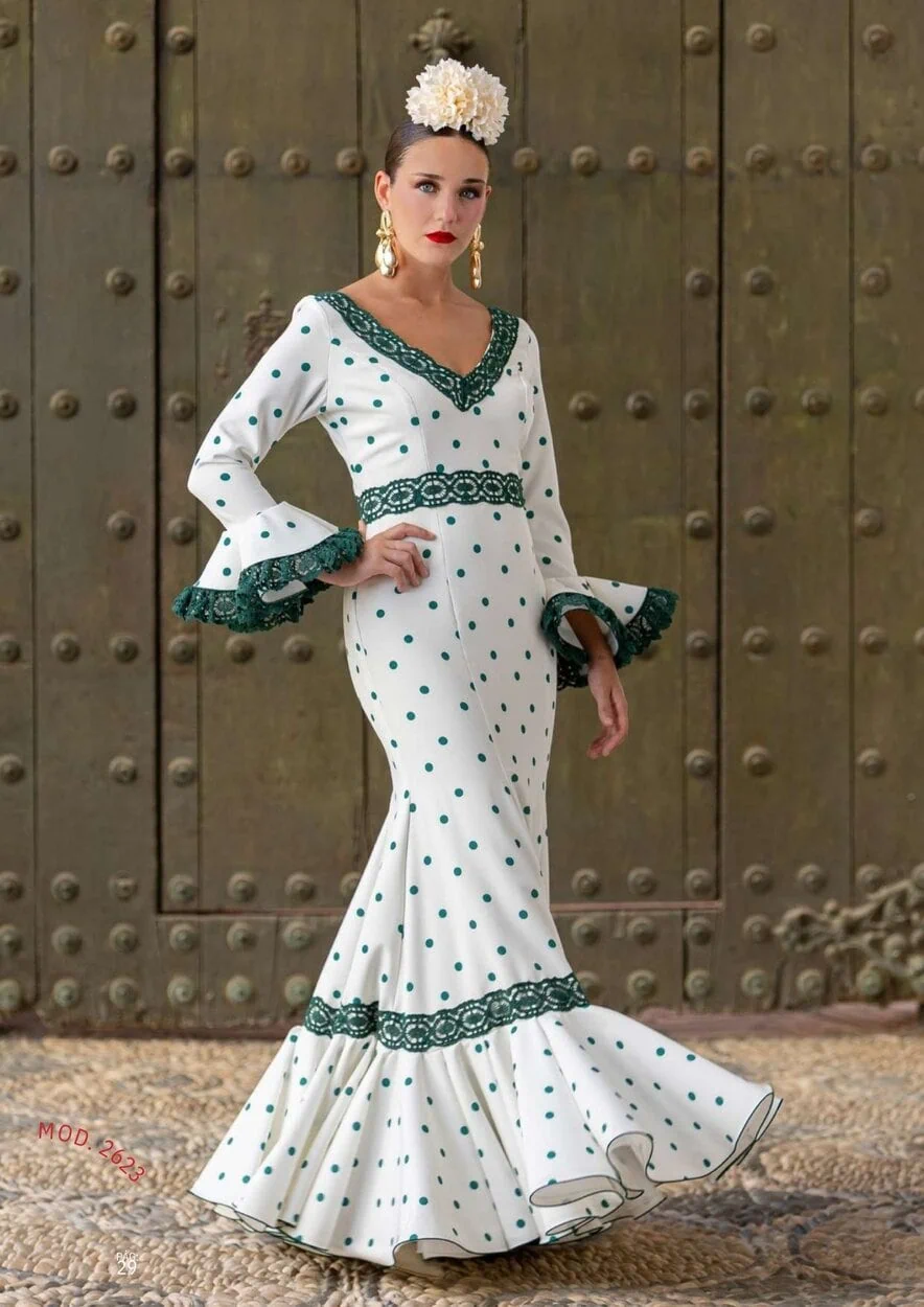 LBF Traje de flamenca Junco mangas strech. Talla 34 A 46 varios colores - Imagen 2