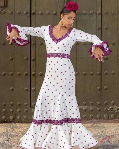 LBF Traje de flamenca Junco  mangas strech. Talla 34 A 46 varios colores