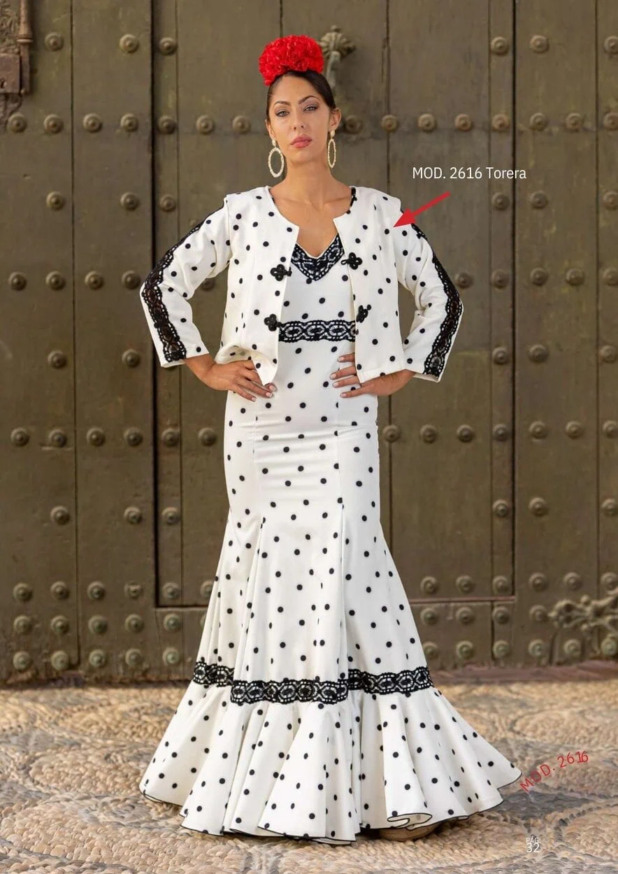 LBF Traje de flamenca Junco mangas strech. Talla 34 A 46 varios colores - Imagen 3