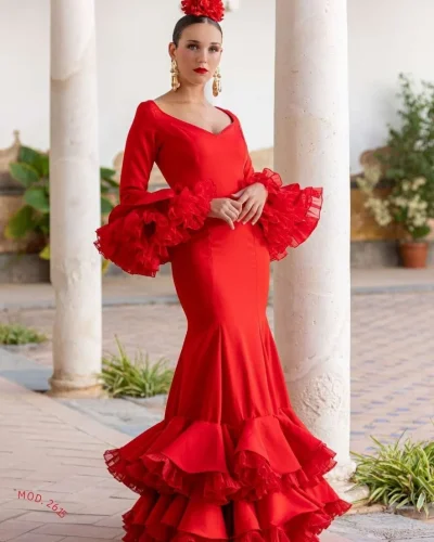 LBF Traje de flamenca Candela Lcya bioelástica. Talla 34 A 46 varios colores