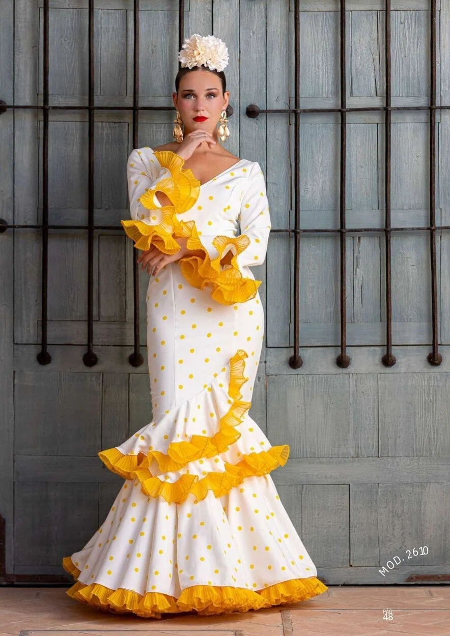 LBF Traje de flamenca Cala Lycra Bioleástica. Talla 34 A 46 varios colores