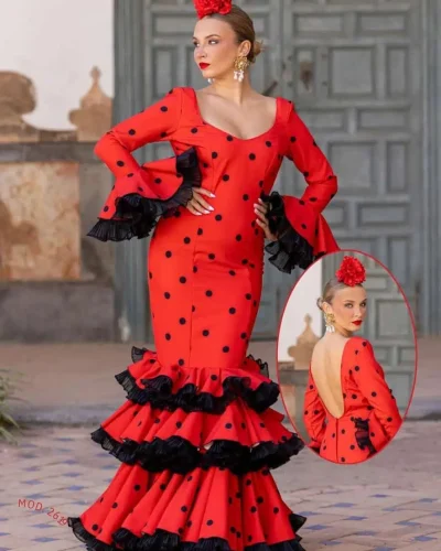 LBF Traje de flamenca  Nardo. Talla 34 A 46 varios colores