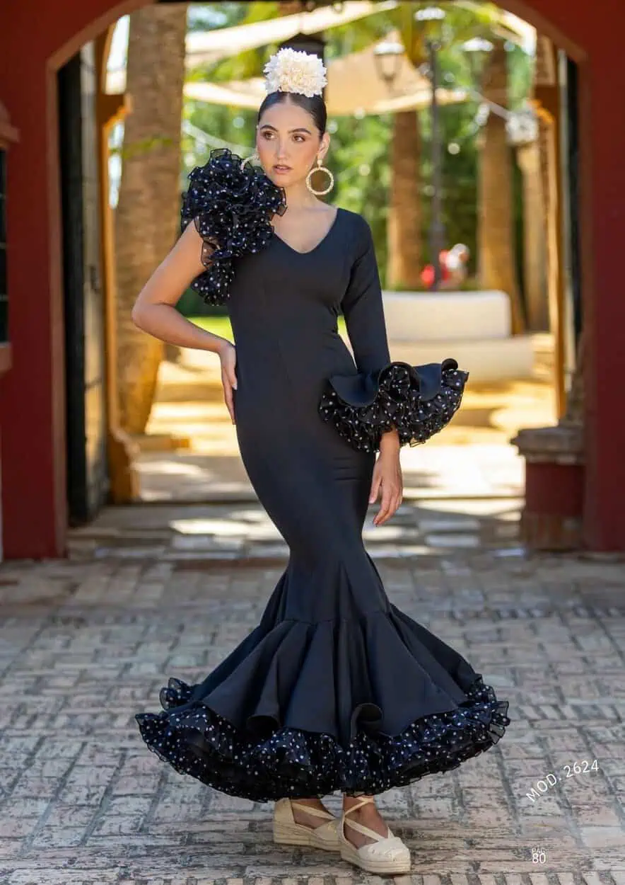 LBF Traje de flamenca Lirio. Talla 34 A 46 varios colores