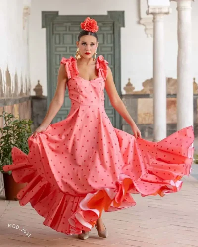 LBF Traje de flamenca Zarzamora. Talla 34 A 46 varios colores