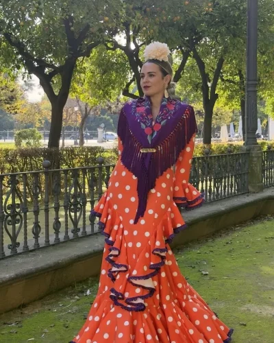 LBF Traje de flamenca Geranio. Talla 34 A 46 varios colores