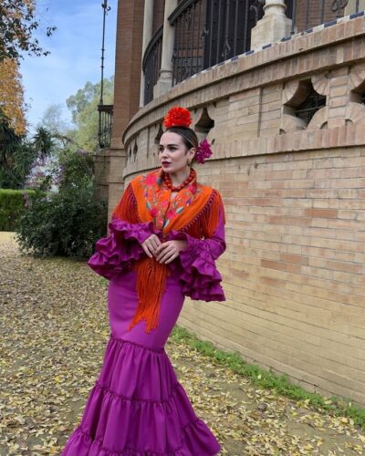 LBF Traje de flamenca CÓRDOBA strech . Talla 34 A 46 varios colores lunares y lisos