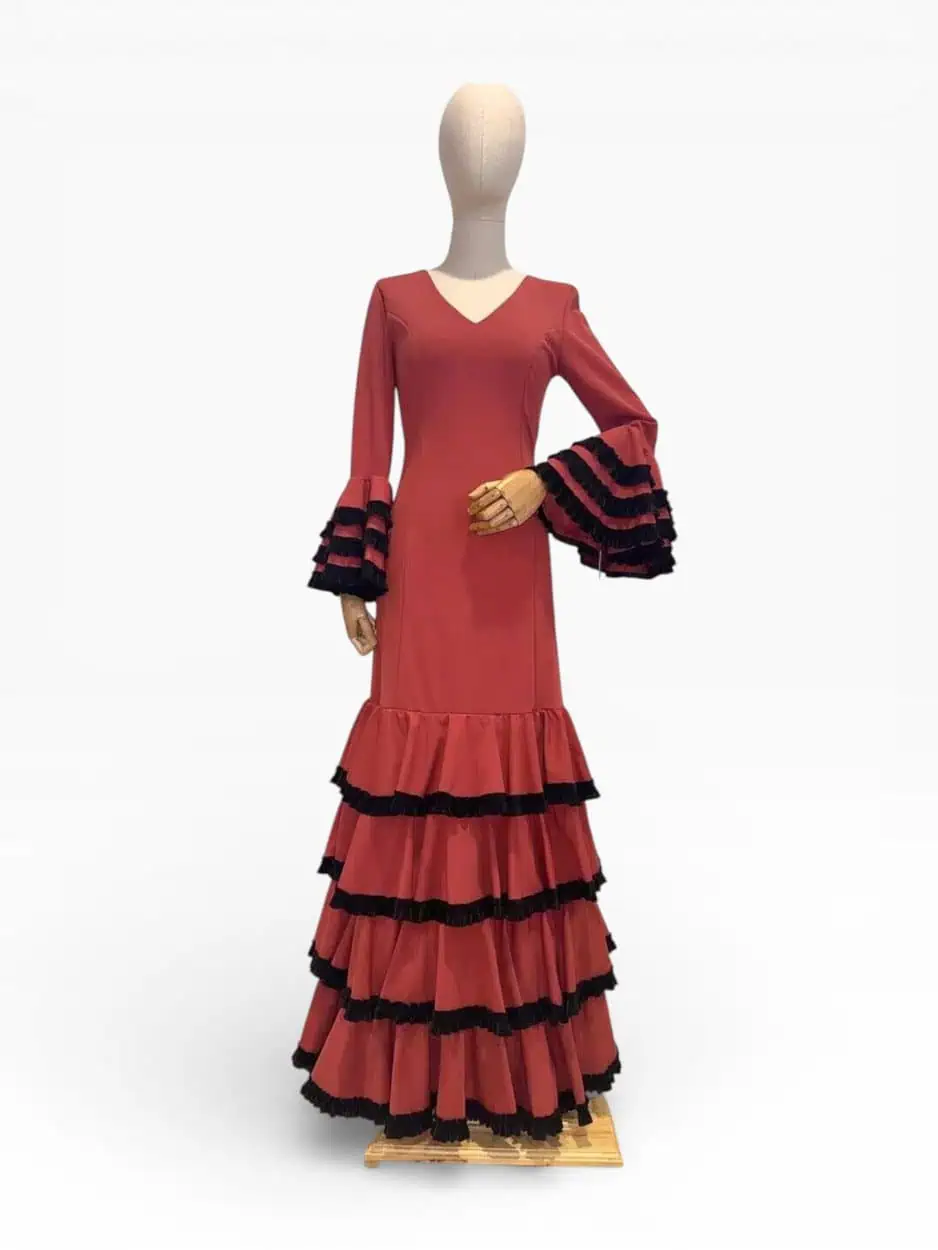 LBF Traje de flamenca tres volantes con piquillo. Talla XS A XXL - Imagen 2