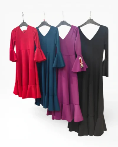 LBF Traje de flamenca Bata Lycra. Talla 2-12 varios colores