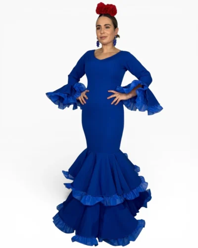 LBF Traje de flamenca Alexandra lycra bioelastica.  Talla 34 a 46 Varios colores