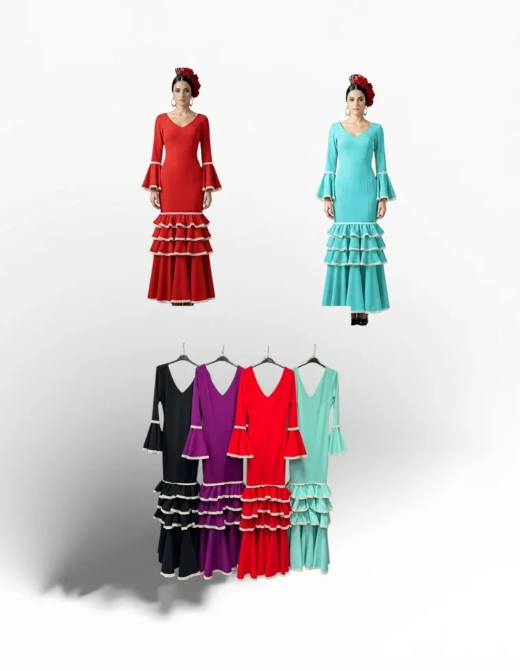 LBF Traje de flamenca lycra canastero. Talla XS a XXL