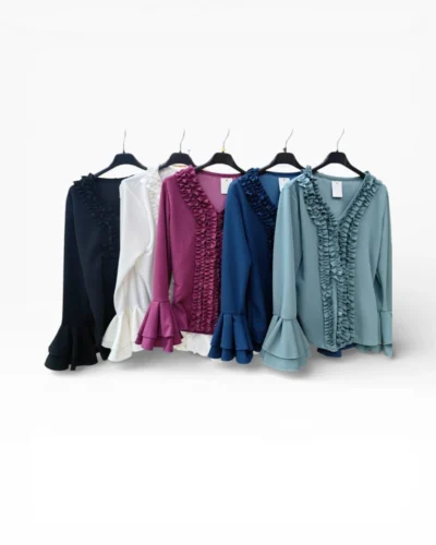 LBF Camisa lycra chorreras. Varios colores