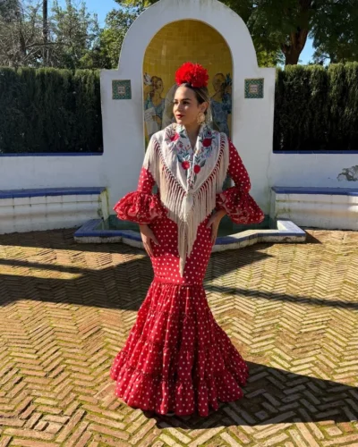 LBF Lupita rojo lunar blanco. Talla 40, fabricación propia