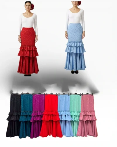 LBF Falda de flamenca lycra. Talla XS A XXL