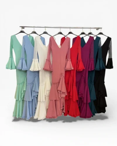 LBF Traje de flamenca lycra plumeti. Talla XS a XXL