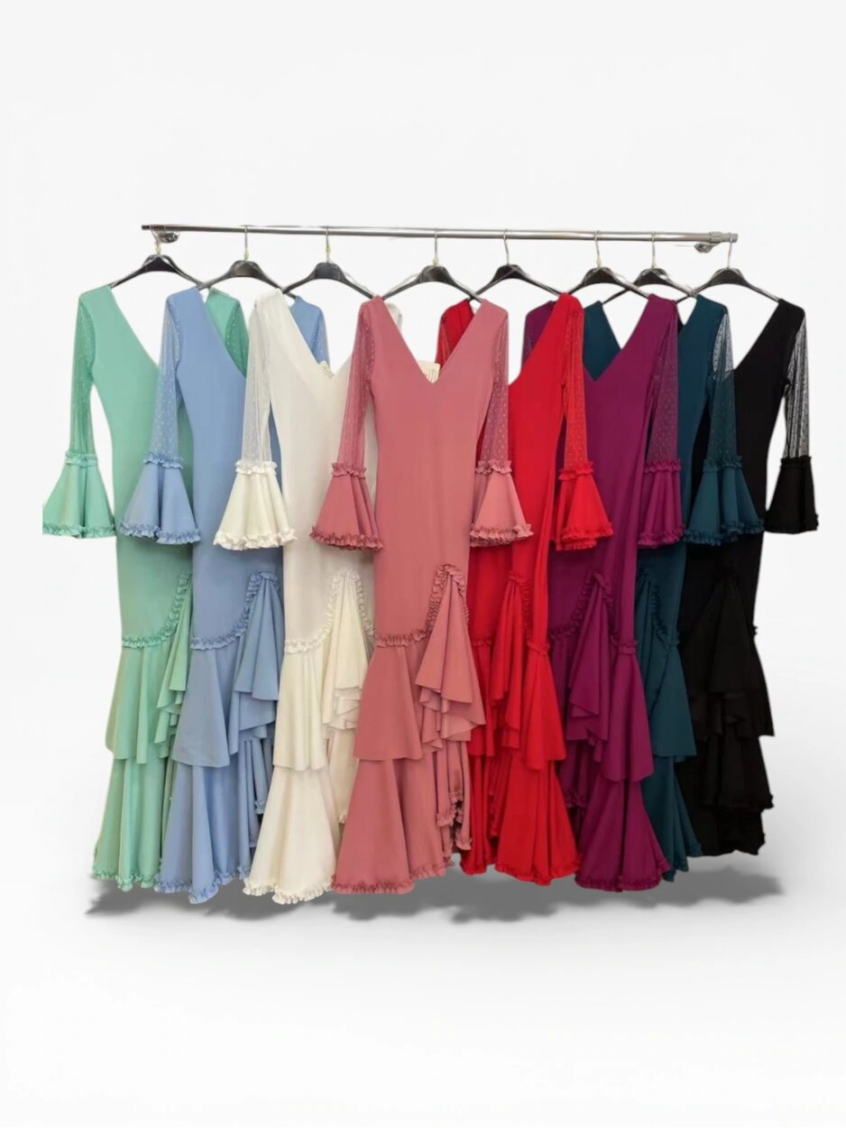 LBF Traje de flamenca lycra plumeti. Talla XS a XXL