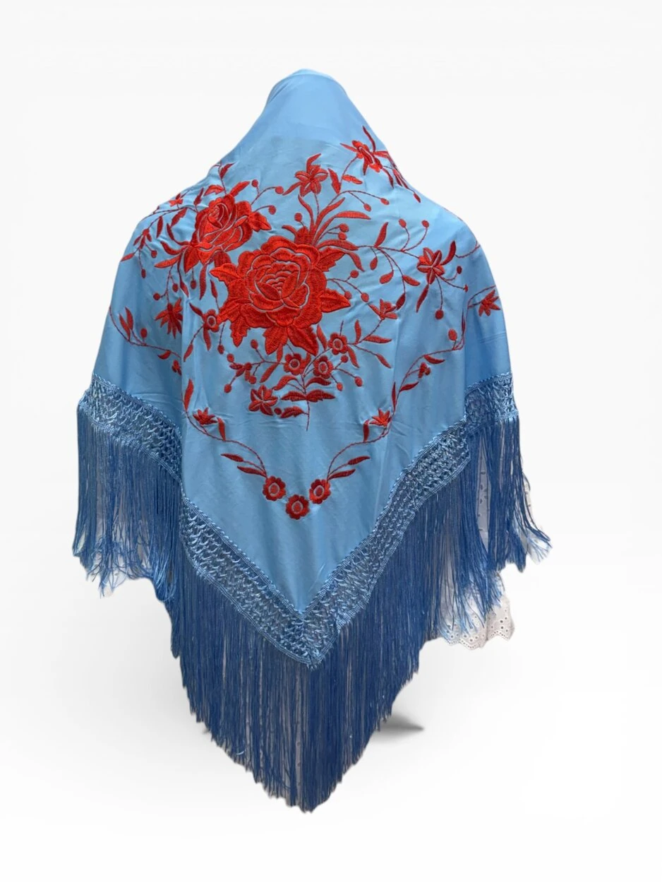 LBF Mantón de flamenca bordado a máquina