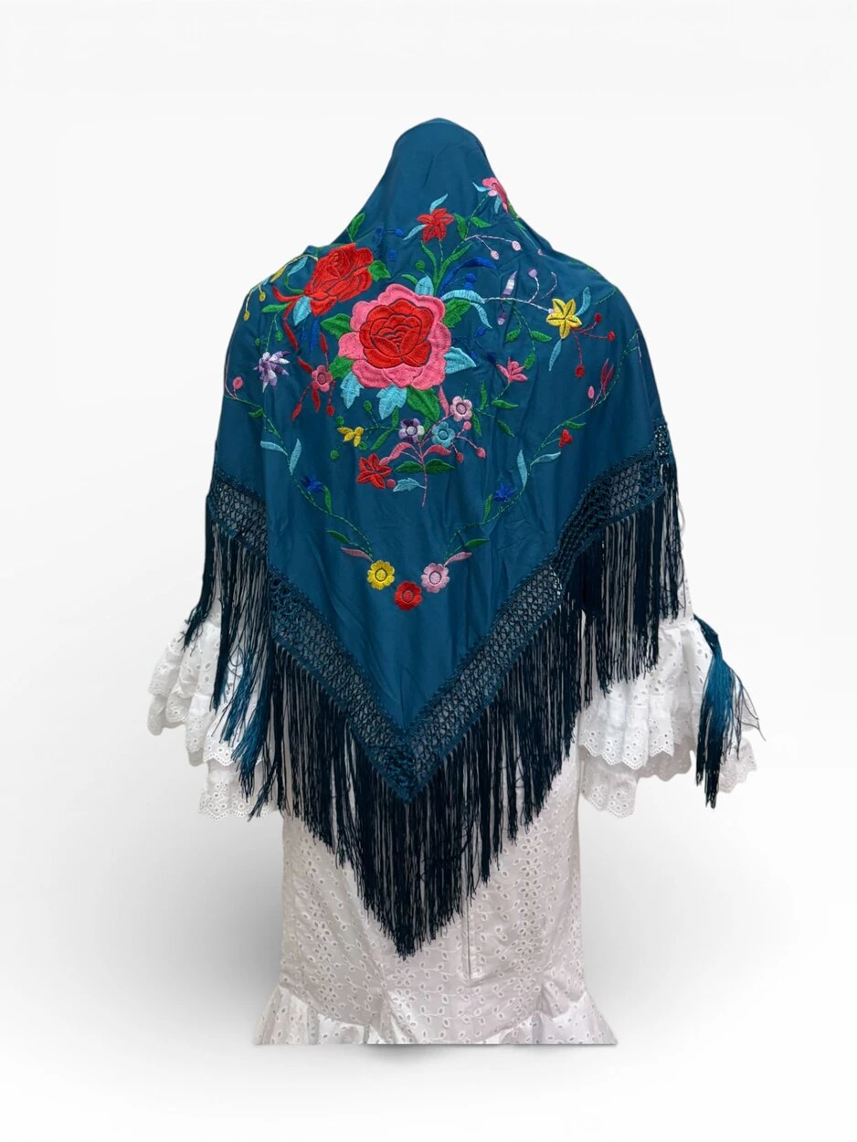 LBF Mantón de flamenca bordado a máquina