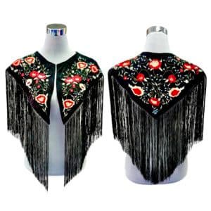 LBF Pico de flamenca con flecos bordado. Varios colores