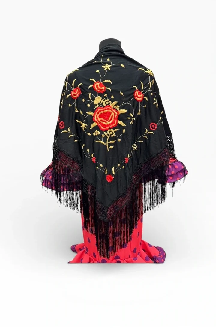 LBF Mantón de flamenca bordado a máquina