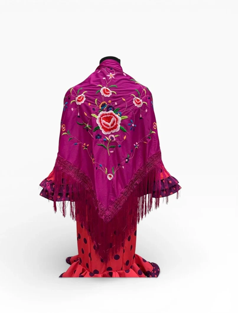 LBF Mantón de flamenca bordado a máquina