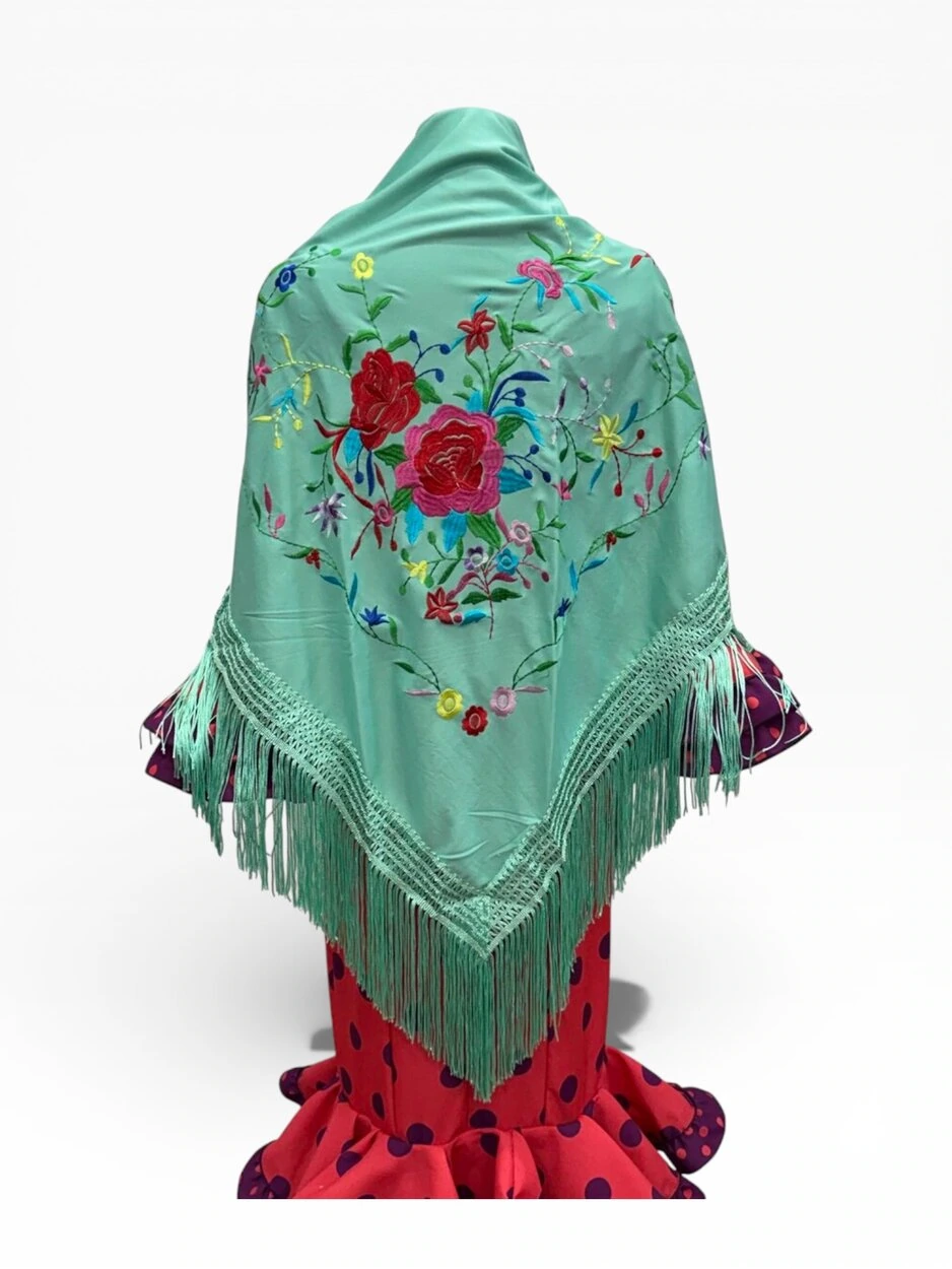 LBF Mantón de flamenca bordado a máquina