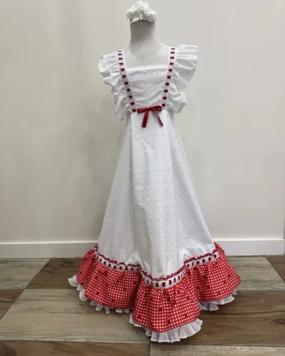 LBF Traje de flamenca Bata perforada vichy. Talla 2-12 varios colores