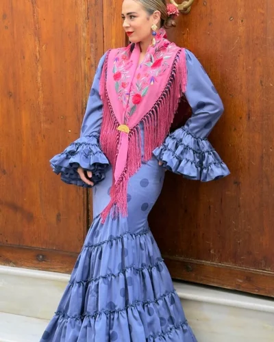 LBF Traje de flamenca Irene  Microsatén. Tallas 34 a 60