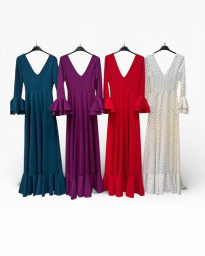 LBF Traje de flamenca lycra bata lunar lenteja. Talla XS a XXL