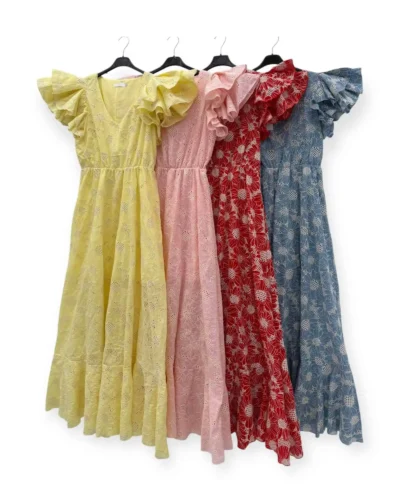 LBF Bata de flamenca perforada floral. Talla XS A XXL