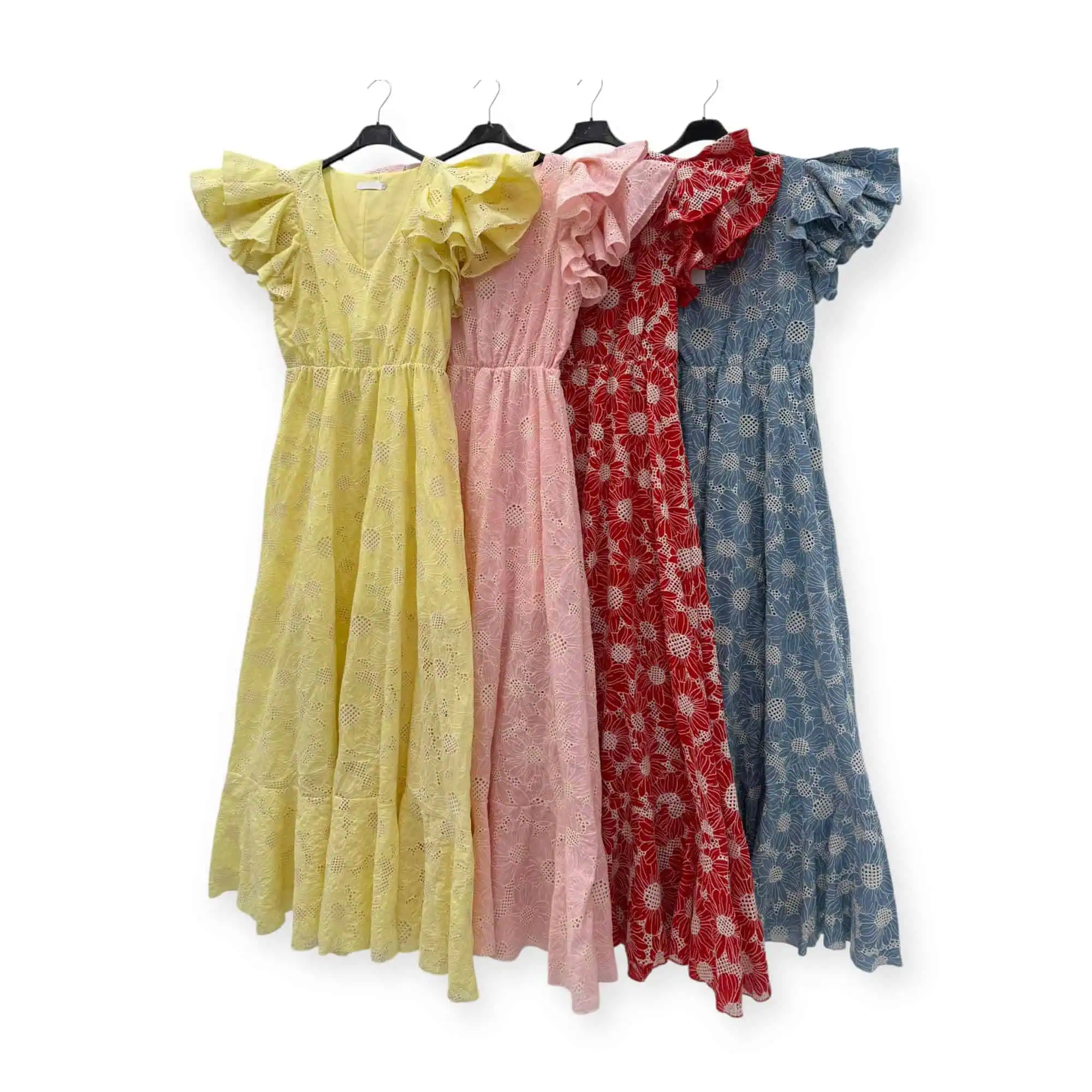 LBF Bata de flamenca perforada floral. Talla XS A XXL