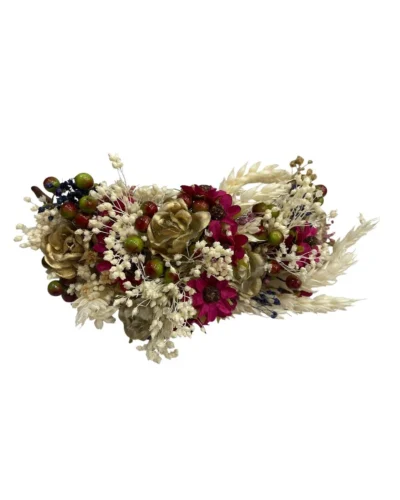 LBF Ramillete de flamenca de flores naturales tratadas