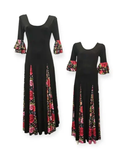LBF Traje de flamenca  niña para baile lycra. Talla 2-12